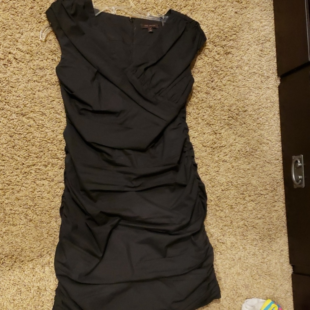 V neck sleeveless rouching dress